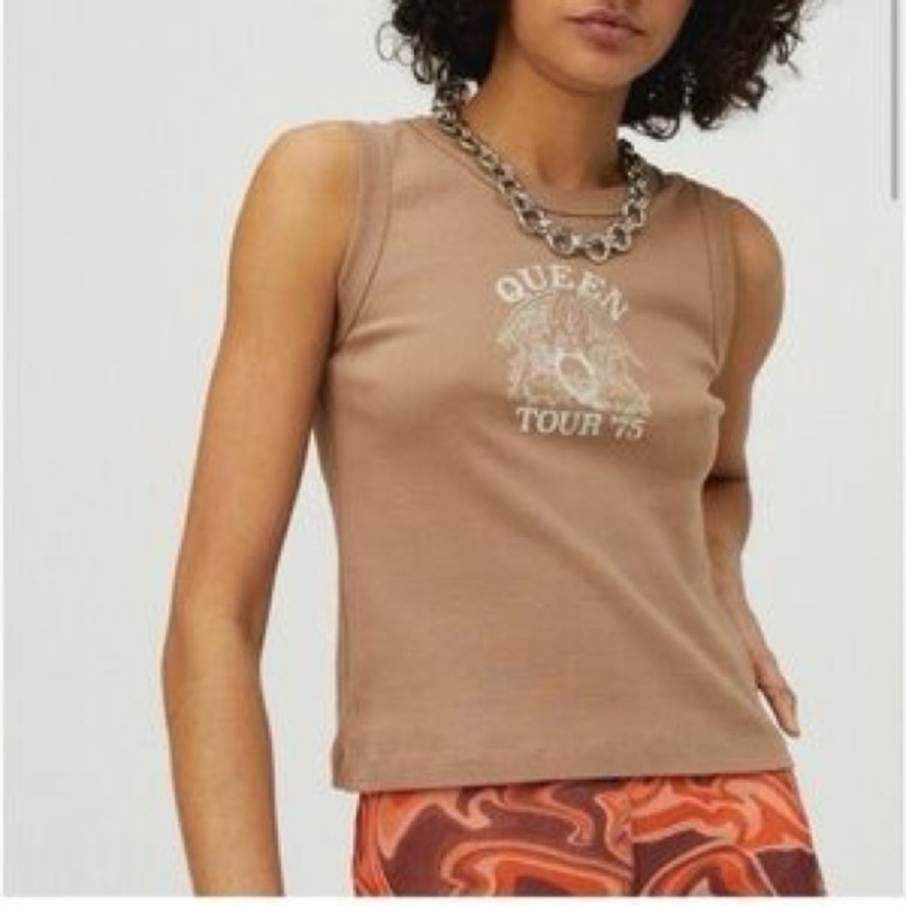 Daydreamer Queen 1975 Shrunken Tank Top Tee small Womens Shirt Free People